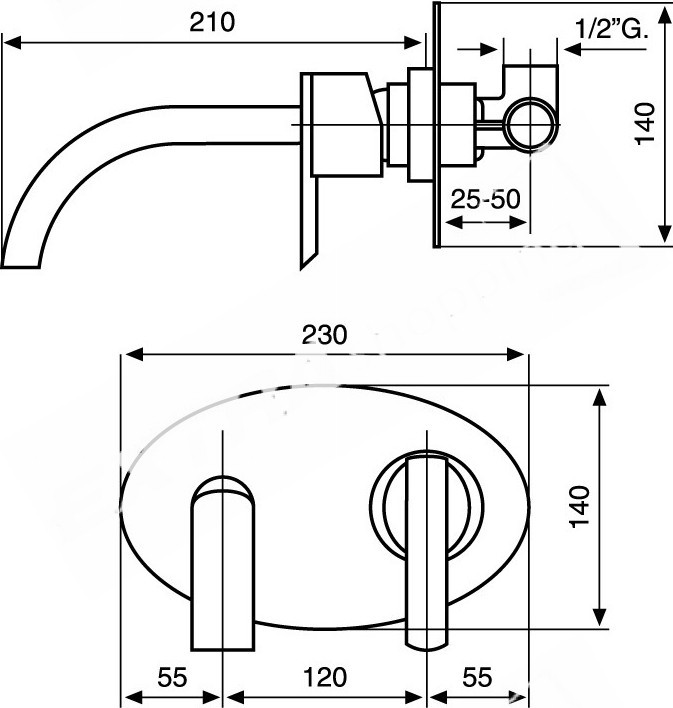 RUBINETTO MISCELATORE LAVABO INCASSO EMMEVI ELLY 41055 CROMATO