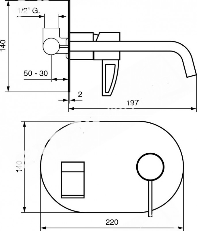 RUBINETTO MISCELATORE LAVABO INCASSO EMMEVI MINU ' 83055LA CROMATO