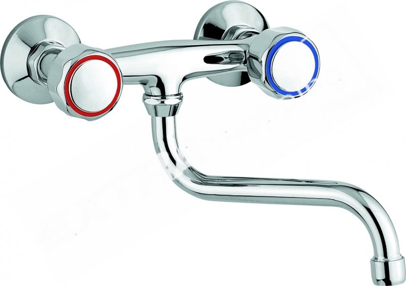 RUBINETTO MISCELATORE LAVELLO A PARETE BOCCA A S CUCINA EMMEVI SOLE 15005S
