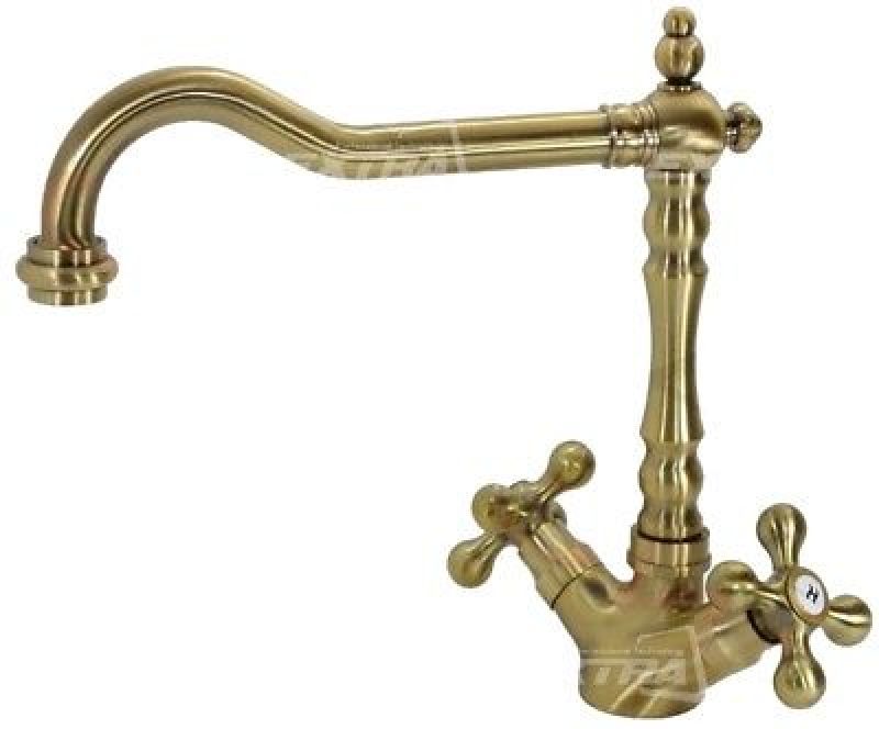 RUBINETTO MISCELATORE LAVELLO CROLLA BRONZO BRONZATO OTTONE STELLA RETRO CUCINA