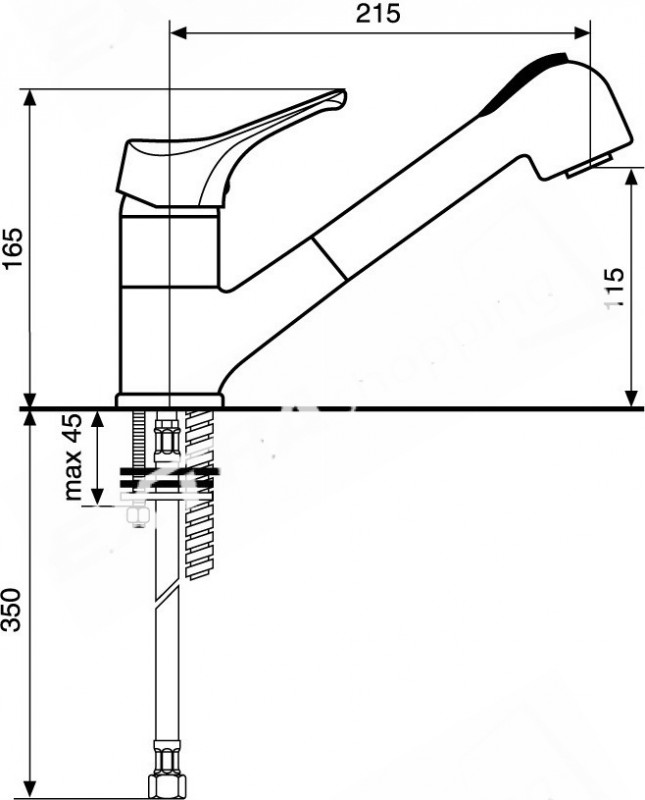 RUBINETTO MISCELATORE LAVELLO CUCINA DOCCETTA ESTRAIBILE EMMEVI ZEUS 3065Z