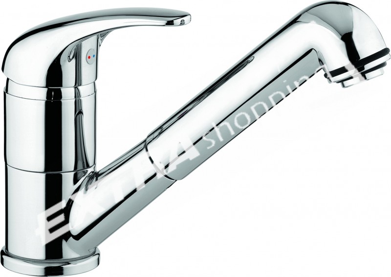 RUBINETTO MISCELATORE LAVELLO CUCINA DOCCIA ESTRAIBILE EMMEVI AMBRA 1065 CROMATO