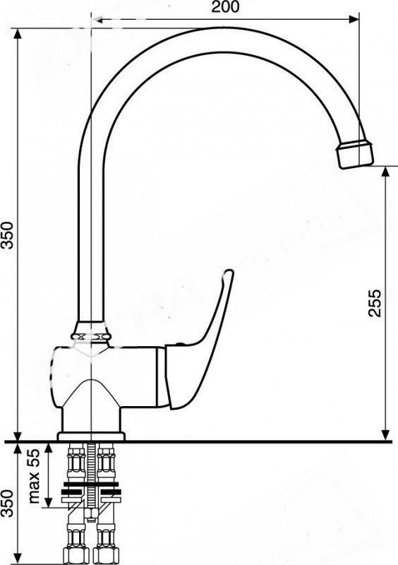 RUBINETTO MISCELATORE LAVELLO CUCINA EMMEVI AMBRA 9074 CROMATO