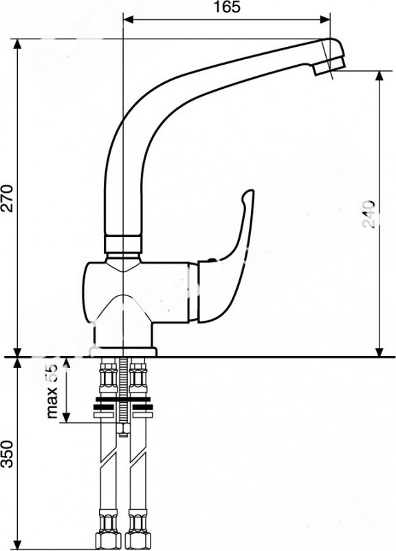 RUBINETTO MISCELATORE LAVELLO CUCINA EMMEVI AMBRA 9076 CROMATO