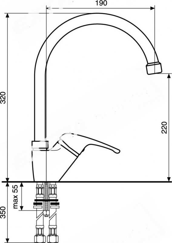 RUBINETTO MISCELATORE LAVELLO CUCINA EMMEVI AMBRA 9084 CROMATO