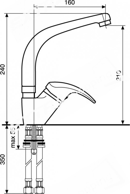 RUBINETTO MISCELATORE LAVELLO CUCINA EMMEVI ANUBIS 7086 CROMAT0