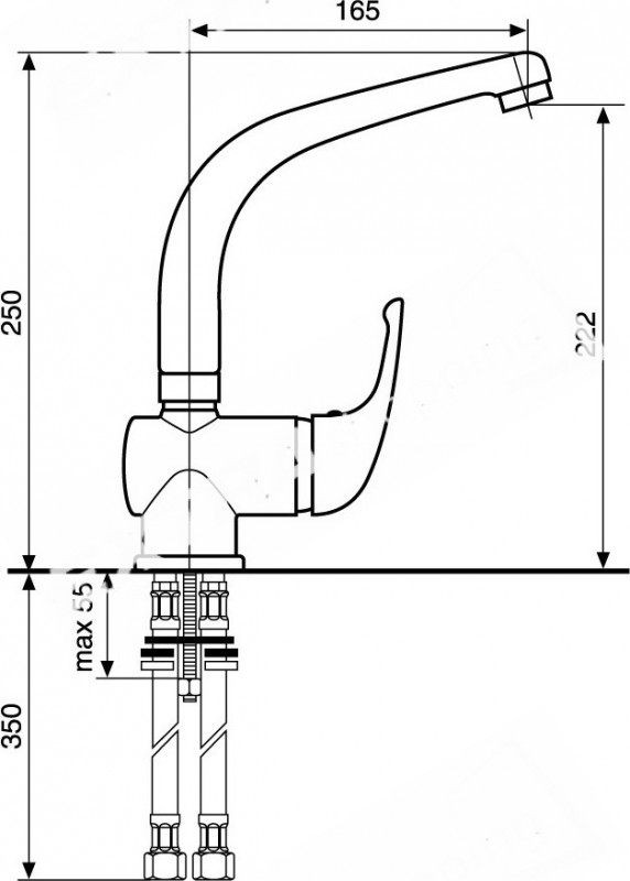 RUBINETTO MISCELATORE LAVELLO CUCINA EMMEVI GIGLIO 8076 CROMATO