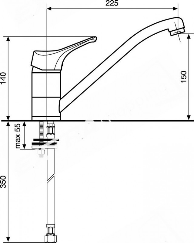 RUBINETTO MISCELATORE LAVELLO CUCINA EMMEVI ZEUS 3007Z CROMATO