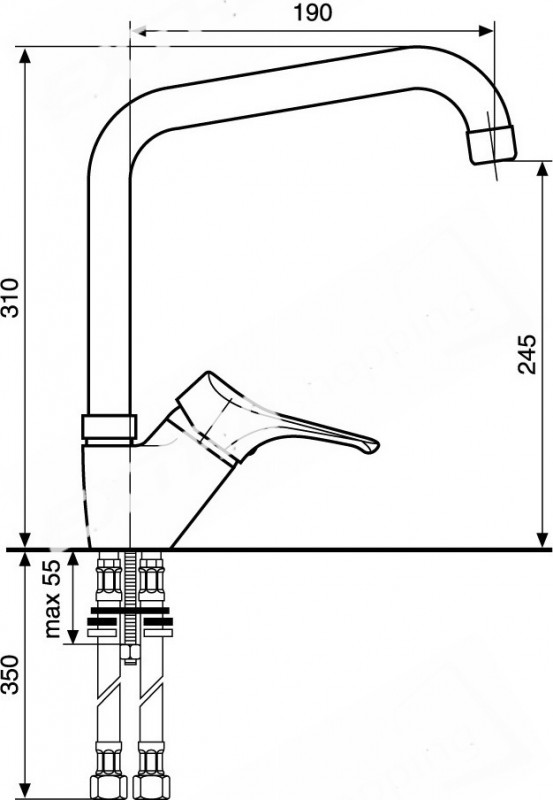 RUBINETTO MISCELATORE LAVELLO CUCINA EMMEVI ZEUS 3085Z CROMATO