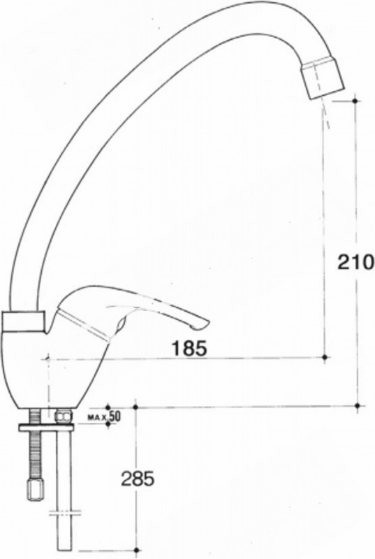 RUBINETTO MISCELATORE LAVELLO CUCINA JOTA CROLLA RUBINETTERIE ONDINE 8120D CROMO