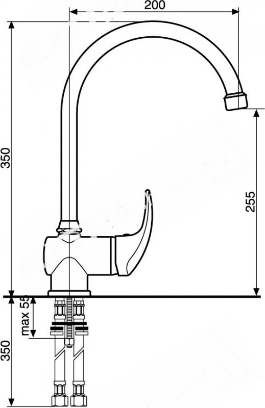 RUBINETTO MISCELATORE LAVELLO CUCINA MONOFORO EMMEVI ANUBIS 7074 CROMAT0