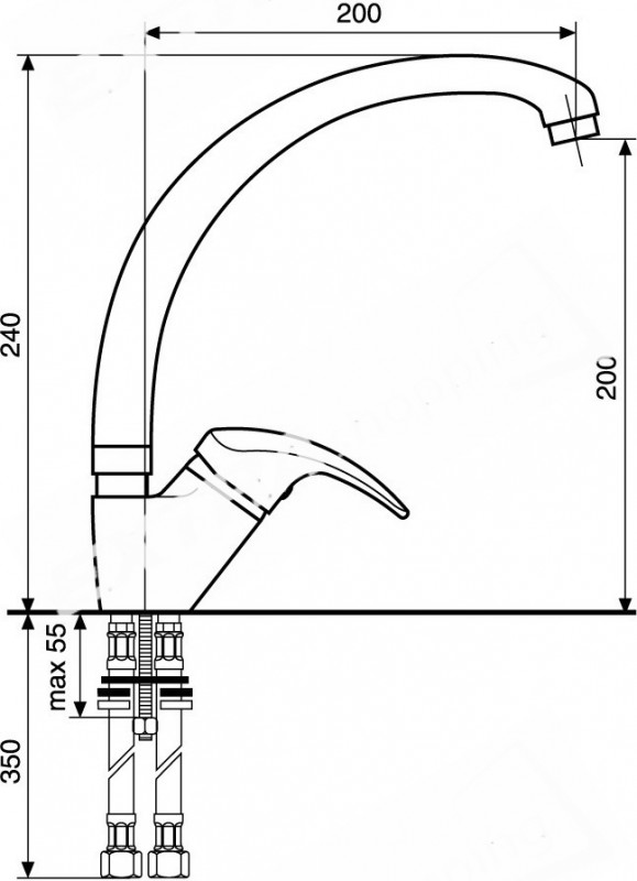 RUBINETTO MISCELATORE LAVELLO CUCINA MONOFORO EMMEVI ANUBIS 7087 CROMAT0