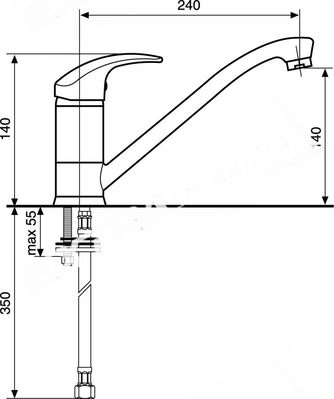 RUBINETTO MISCELATORE LAVELLO CUCINA MONOFORO EMMEVI ANUBIS 7097 CROMAT0