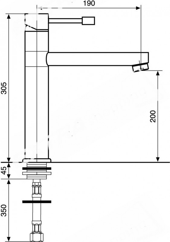 RUBINETTO MISCELATORE LAVELLO CUCINA MONOFORO EMMEVI EDEN 71007 CROMATO