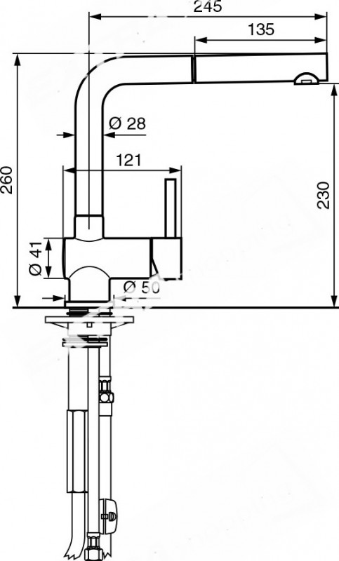RUBINETTO MISCELATORE LAVELLO DOCCETTA ESTRAIBILE CUCINA EMMEVI PIPER 45084