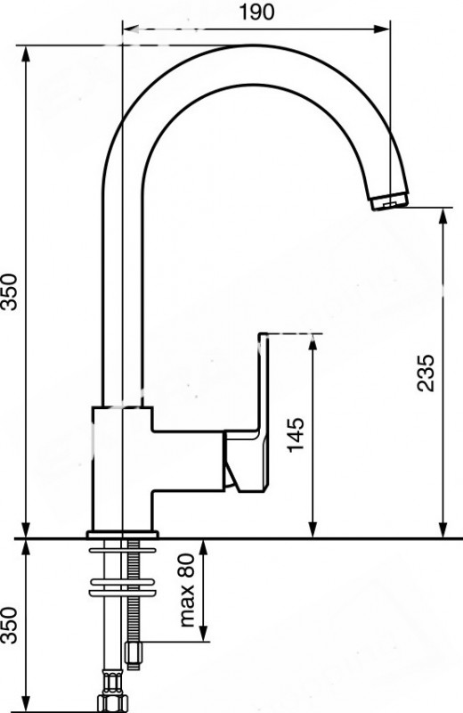 RUBINETTO MONOCOMANDO LAVELLO CUCINA NEFER EMMEVI 77047 CROMATO