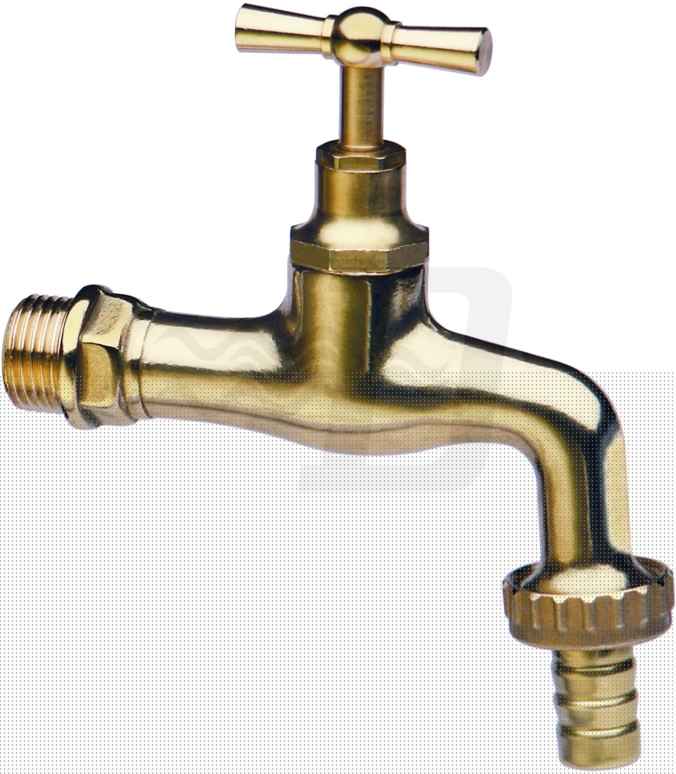 RUBINETTO PORTAGOMMA IN OTTONE LUCIDATO 1/2" (DN 15) (cf. 10 NR)