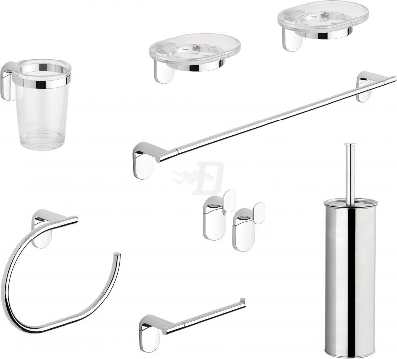 SET ACCESSORI BAGNO 8 PEZZI SERIE ZERO METAFORM Cromo