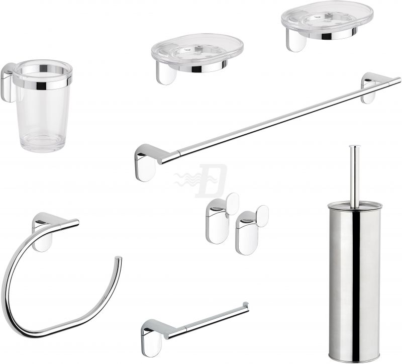 SET ACCESSORI BAGNO 8 PEZZI SERIE ZERO METAFORM Cromo