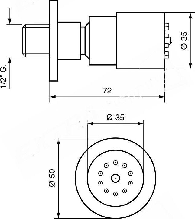 SOFFIONE ORIENTABILE LATERALE EMMEVI C00673