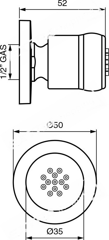 SOFFIONE ORIENTABILE LATERALE EMMEVI C06644