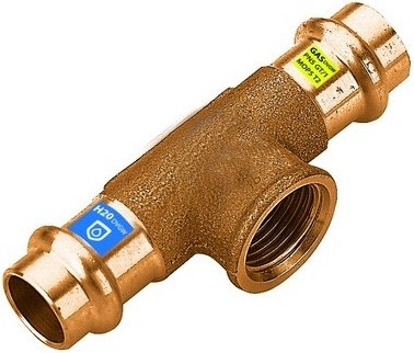 T IN BRONZO A PRESSARE FXFXFIL F ACQUA/GAS Diam. 22 x 3/4 (cf. 5 NR)