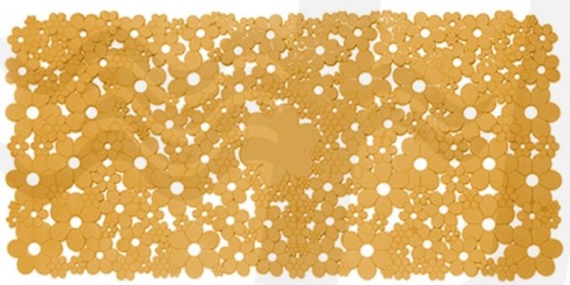 TAPPETO ANTISCIVOLO MOD. FLOWERS CM 35 X 73 Arancio