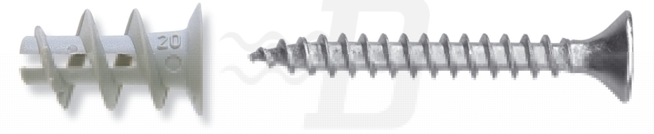 TASSELLO NYLON CON VITE PER CARTONGESSO 22 mm (cf. 50 NR)