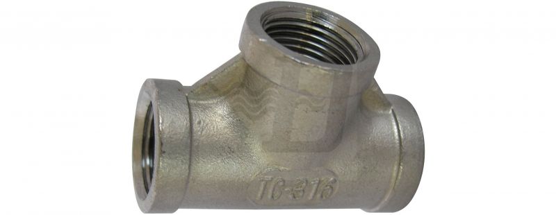 TEE A 90° F. F. F. ACCIAIO INOX 1"