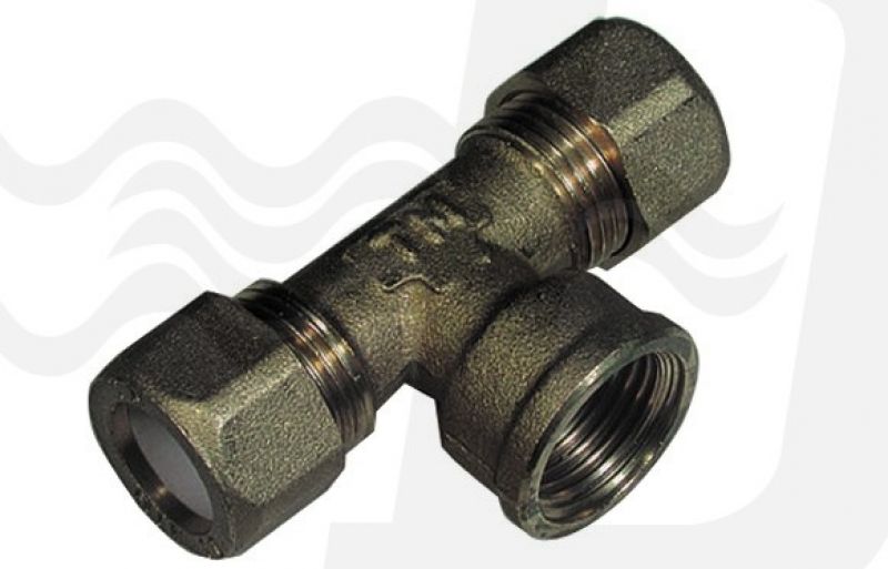 TEE FEMMINA PER RAME CON OGIVA TEFLON TIEMME 1/2 x 14 (cf. 10 NR)