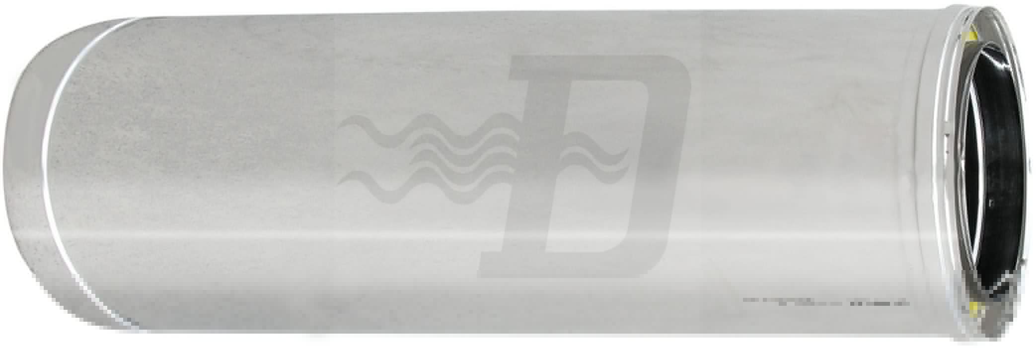 TUBO ACCIAIO INOX 316L DOPPIA PARETE MT 0.50 D. Int. 80 - D. Est. 130