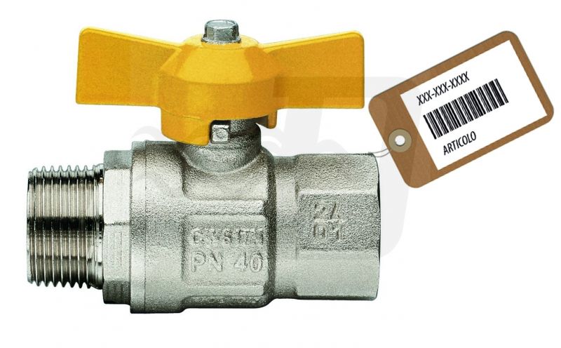 VALVOLA A SFERA GAS MF A FARFALLA MOD. LONDON F-BRICO 1/2"