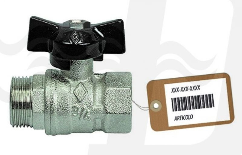 VALVOLA A SFERA MF CON FARFALLA F-BRICO 3/4" DN 20 PN 40