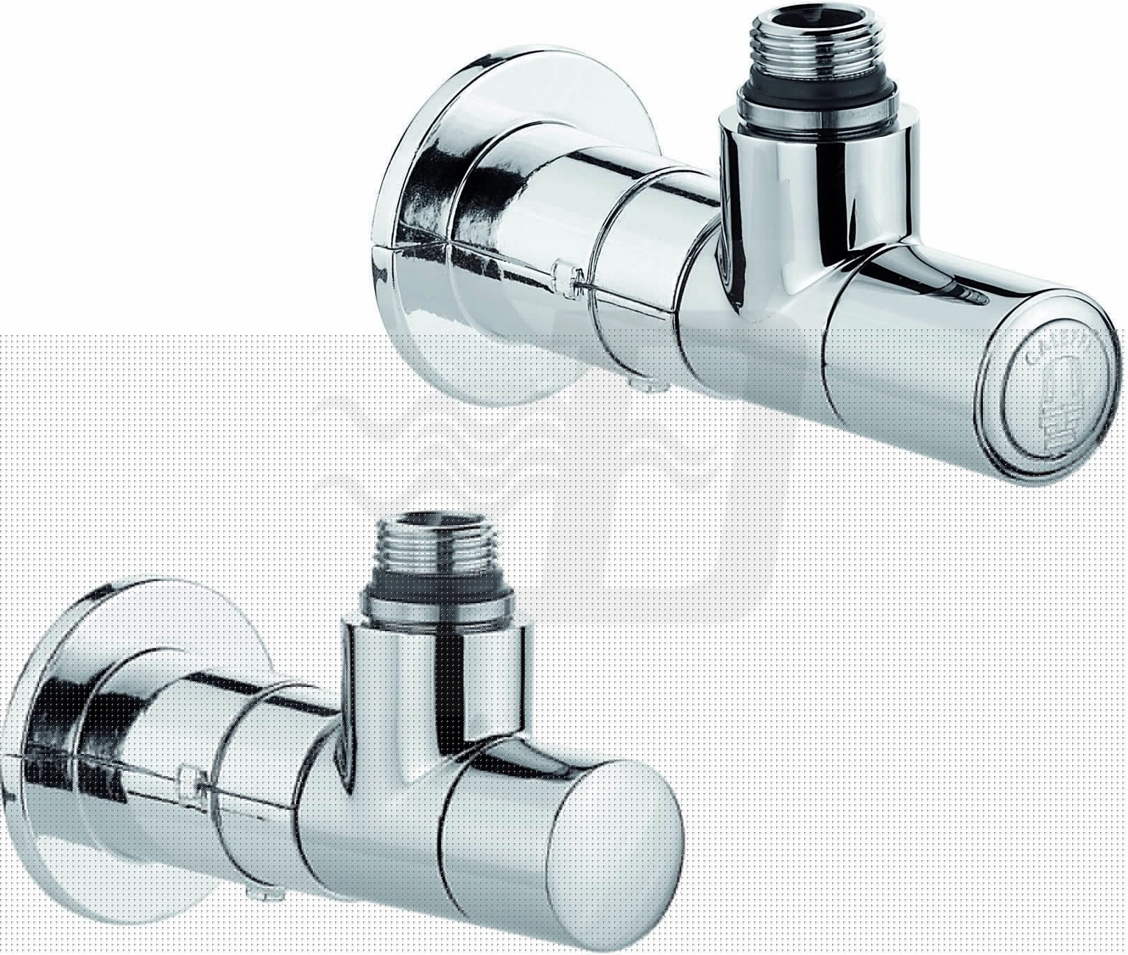 VALVOLA + DETENTORE A SQUADRA TERMOSTATIZZABILE CROMO 1/2"